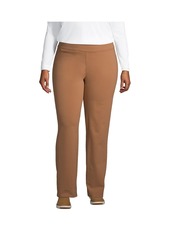 Lands' End Plus Size Starfish Mid Rise Straight Leg Pants - Warm tawny brown