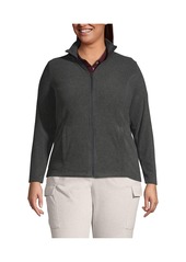 Lands' End Plus Size Thermacheck 100 Fleece Jacket - Dark cobalt blue