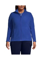 Lands' End Plus Size Thermacheck 100 Fleece Jacket - Dark cobalt blue