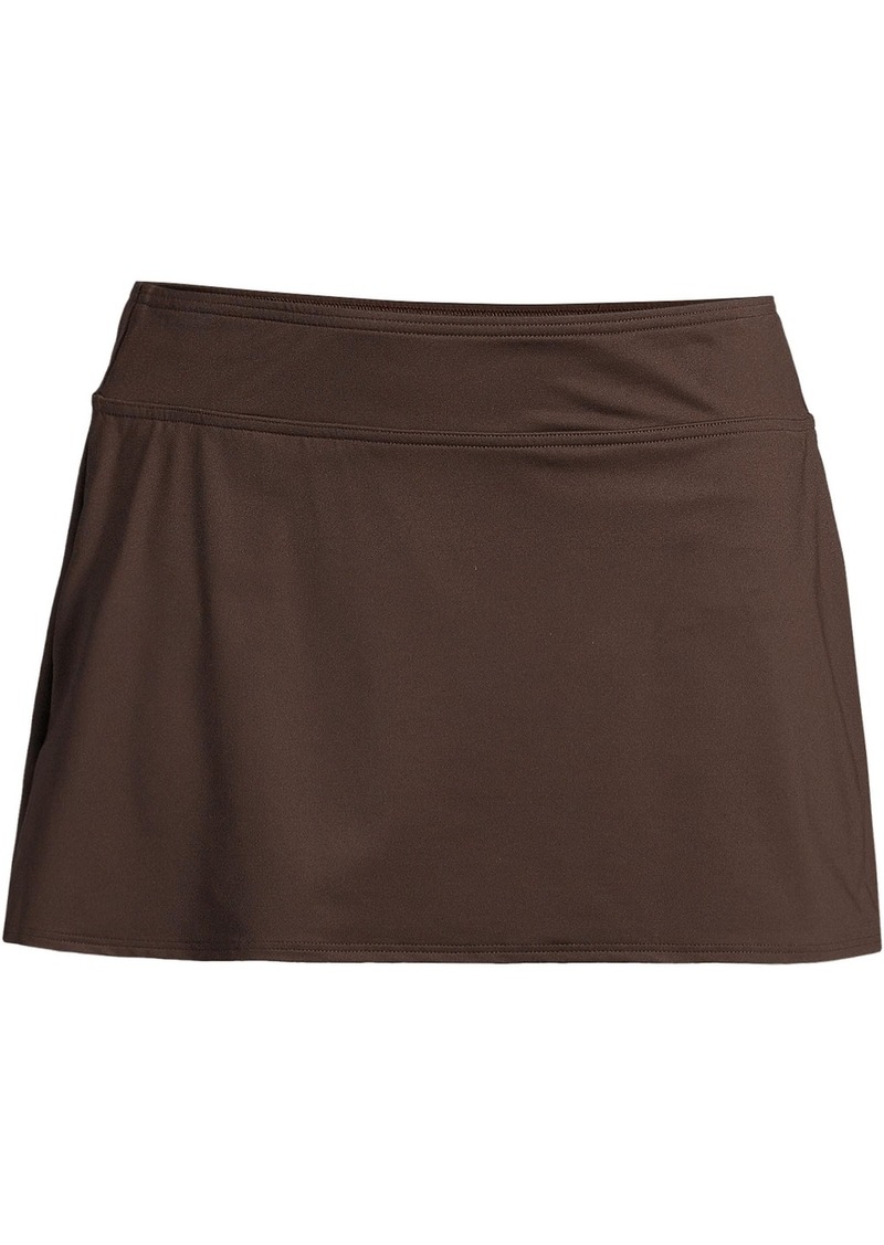 Lands' End Women's Tummy Control Swim Skirt Swim Bottoms - Rich coffee