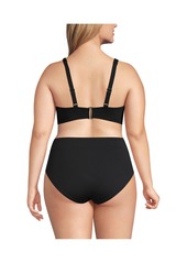 Lands' End Plus Size Twist Front Underwire Bikini Swimsuit Top - Black