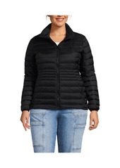 Lands' End Plus Size Wanderweight Ultralight Packable Down Jacket - Gunmetal shine