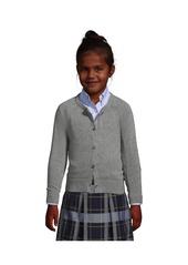 Lands' End Child School Uniform Girls Cotton Modal Cardigan Sweater