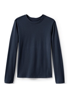 Lands' End Girls School Uniform Long Sleeve Essential T-shirt - Classic navy
