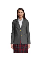 Lands' End Women's School Uniform Hopsack Blazer - Slate frost