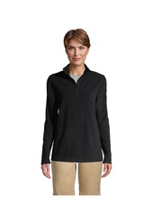 Lands' End Women's School Uniform Lightweight Fleece Quarter Zip Pullover - Black