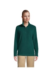 Lands' End Women's School Uniform Lightweight Fleece Quarter Zip Pullover - Cobalt