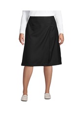 Lands' End Women's School Uniform Plus Solid A-line Skirt Below the Knee