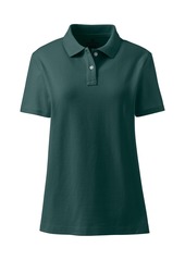 Lands' End Women's School Uniform Short Sleeve Feminine Fit Mesh Polo Shirt - Burgundy