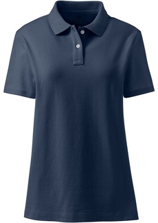 Lands' End Women's School Uniform Short Sleeve Feminine Fit Mesh Polo Shirt - Classic navy