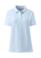Lands' End Women's School Uniform Short Sleeve Feminine Fit Mesh Polo Shirt - Blue