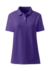 Lands' End Women's School Uniform Short Sleeve Feminine Fit Mesh Polo Shirt - Cobalt