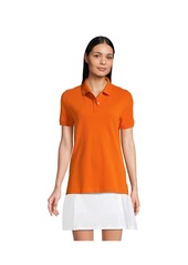 Lands' End Women's School Uniform Short Sleeve Mesh Polo Shirt - Orange spice