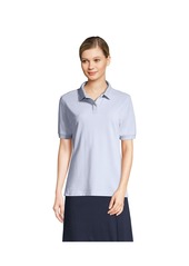 Lands' End Women's School Uniform Short Sleeve Mesh Polo Shirt - Cobalt