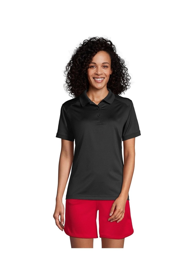 Lands' End Women's School Uniform Short Sleeve Rapid Dry Polo Shirt - Black