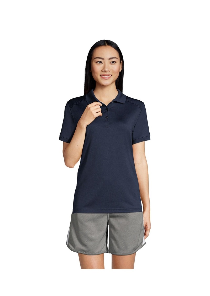 Lands' End Women's School Uniform Short Sleeve Rapid Dry Polo Shirt - Classic navy