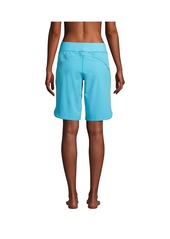 "Lands' End Women's 11"" Quick Dry Modest Swim Shorts with Panty - Turquoise"