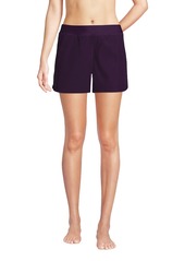 "Lands' End Women's 3"" Quick Dry Elastic Waist Board Shorts Swim Cover-up Shorts with Panty - Electric blue multi/swirl"