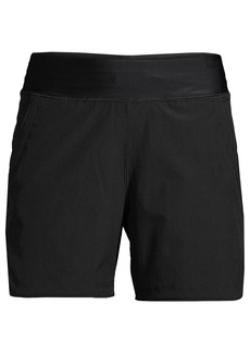 "Lands' End Women's 5"" Quick Dry Elastic Waist Board Shorts Swim Cover-up Shorts with Panty - Black"