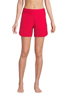 "Lands' End Women's 5"" Quick Dry Swim Shorts with Panty - Strawberry"