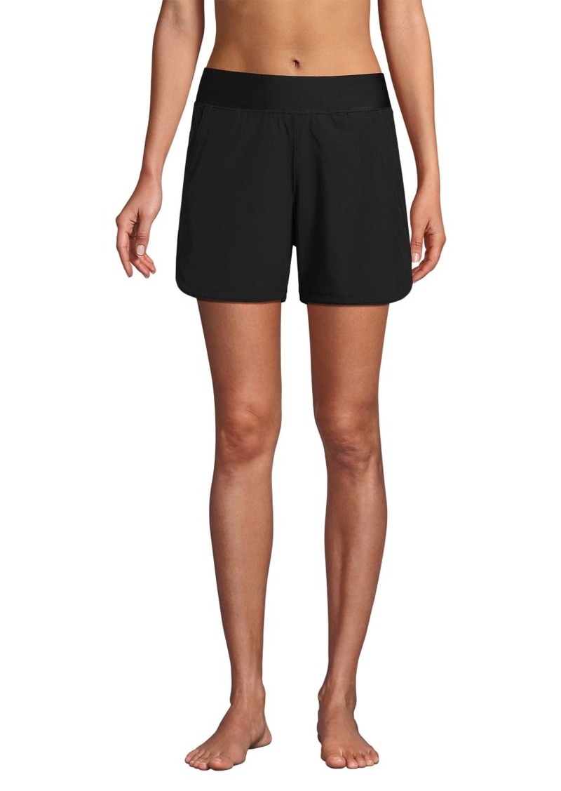 "Lands' End Women's 5"" Quick Dry Swim Shorts with Panty - Black"