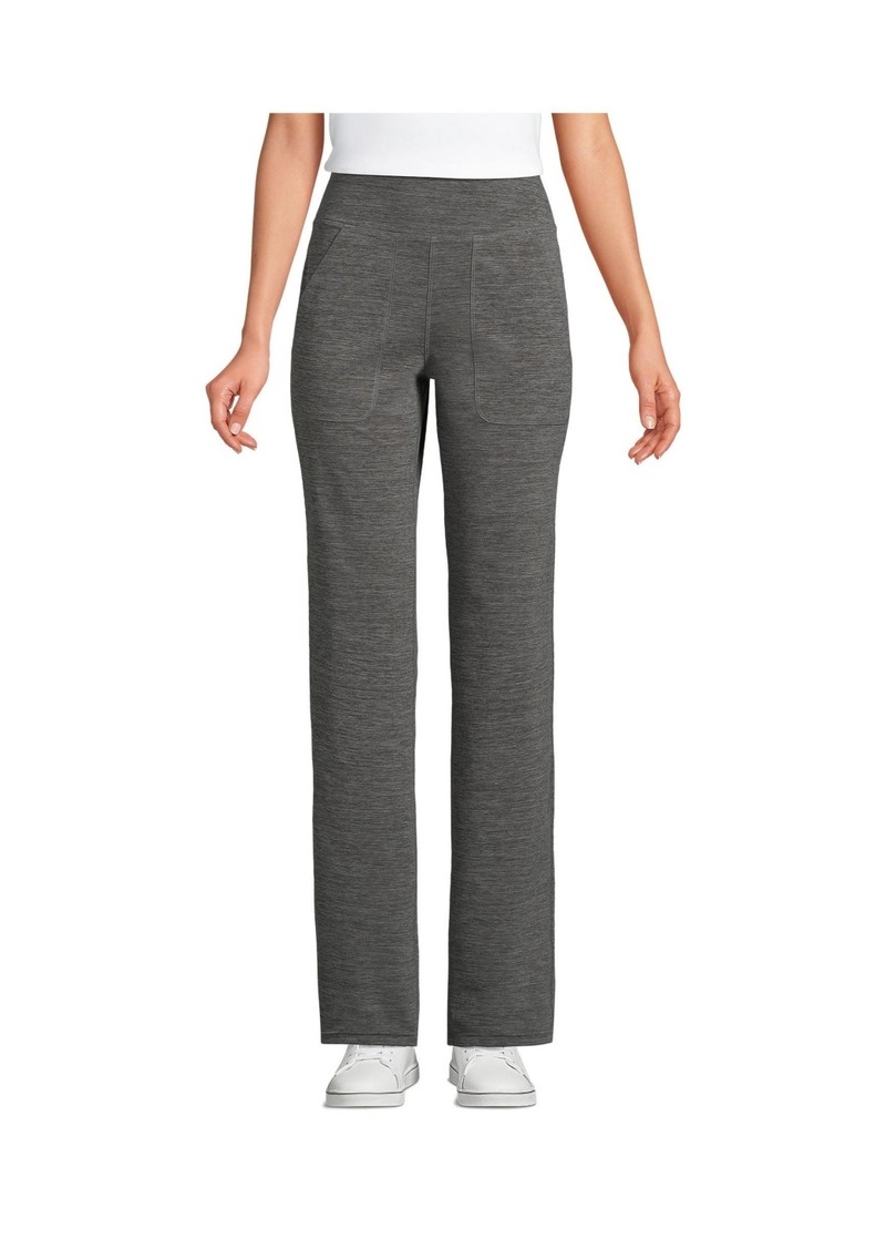 Lands' End Women's Active Hi Impact High Rise Straight Leg Pants - Charcoal heather