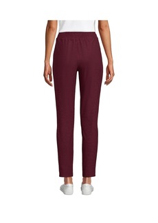 Lands' End Women's Active High Rise Soft Performance Refined Tapered Ankle Pants - Rich burgundy space dye