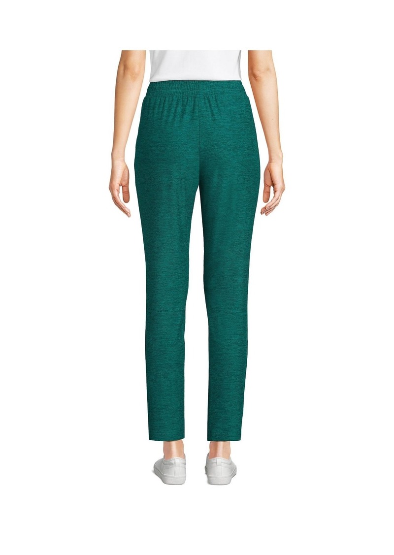 Lands' End Women's Active High Rise Soft Performance Refined Tapered Ankle Pants - Deep balsam space dye