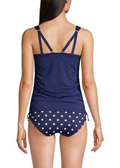 Lands' End Women's Adjustable V-neck Underwire Tankini Swimsuit Top Adjustable Straps - Deep sea navy