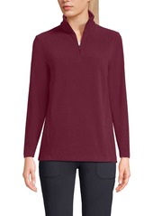 Lands' End Women's Anyweather Fleece Quarter Zip Pullover - Rich red