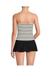 Lands' End Women's Bandeau Tankini Swimsuit Top - Black