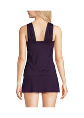 Lands' End Women's Cap Sleeve High Neck Tankini Swimsuit Top - Black