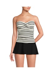 Lands' End Women's Bandeau Tankini Swimsuit Top - Black