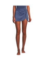 Lands' End Women's Chlorine Resistant Shine Twist Front Mini Swim Cover-up Skirt - Deep balsam shine