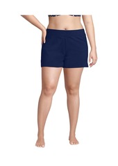 "Lands' End Plus Size Smoothing Control 3"" Swim Short - Blackberry"