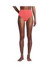 Lands' End Women's Smoothing Control High Waisted Bikini Bottoms - Coral bliss