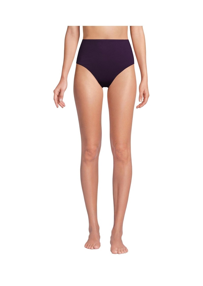 Lands' End Women's Smoothing Control High Waisted Bikini Bottoms - Blackberry