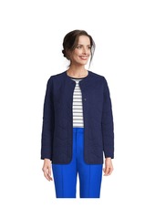 Lands' End Women's Cotton Quilted Long Insulated Jacket - Deep sea navy