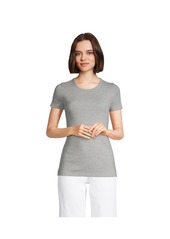 Lands' End Women's Cotton Rib T-shirt - Classic gray heather
