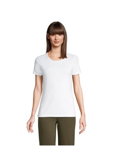 Lands' End Women's Cotton Rib T-shirt - White