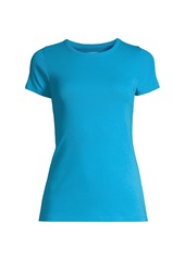 Lands' End Women's Cotton Rib T-shirt - Island turquoise