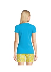 Lands' End Women's Cotton Rib T-shirt - Island turquoise