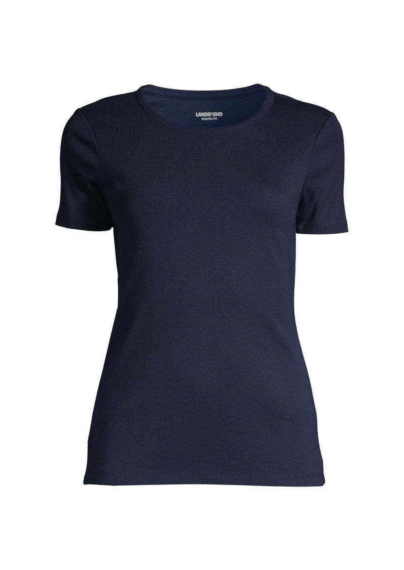 Lands' End Women's Cotton Rib T-shirt - Radiant navy