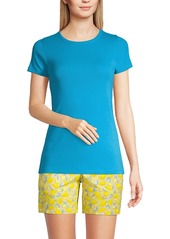 Lands' End Women's Cotton Rib T-shirt - Island turquoise