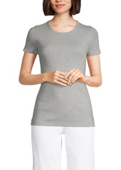 Lands' End Women's Cotton Rib T-shirt - Radiant navy