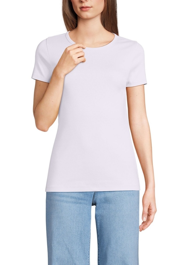 Lands' End Women's Cotton Rib T-shirt - Pale lilac frost