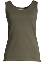 Lands' End Women's Cotton Tank Top - Bright spruce