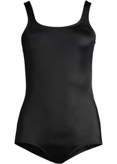 Lands' End Women's D-Cup Chlorine Resistant Soft Cup Tugless Sporty One Piece Swimsuit - Black