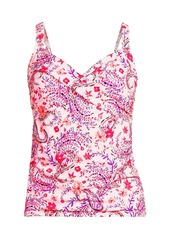 Lands' End Women's Ddd-Cup Chlorine Resistant Wrap Underwire Tankini Swimsuit Top - Wood lily multi floral paisley