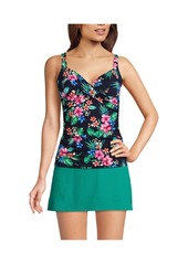 Lands' End Women's Ddd-Cup Chlorine Resistant Wrap Underwire Tankini Swimsuit Top - Wood lily multi floral paisley